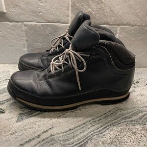 TIMBERLAND Mens size 12M Black Leather 85150 Hiking Lace Up Ankle Boots Shoes